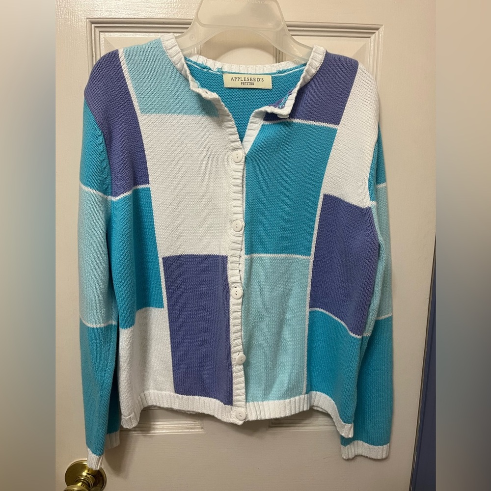Appleseed’s Petite Women's Color Block Cardigan Sweater